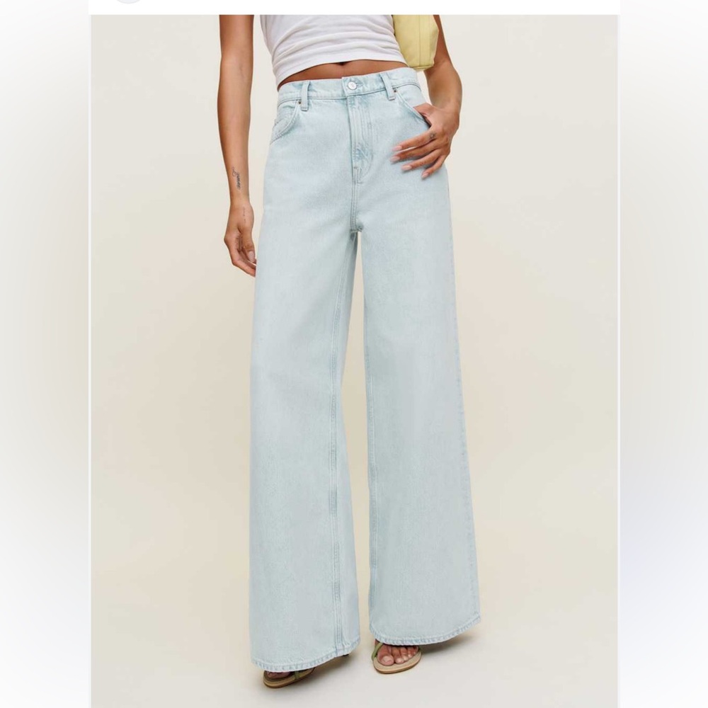 Reformation Light Blue Flare & Wide Leg Jeans